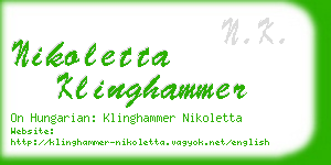 nikoletta klinghammer business card